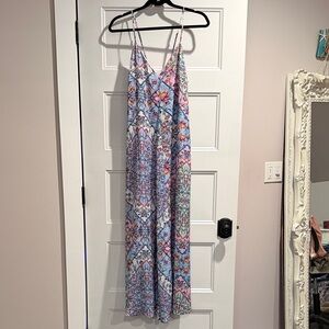 Steve Madden Blue and Pink Patterned Maxi Dress